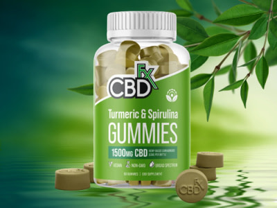 CBDfx CBD Gummies with Turmeric and Spirulina