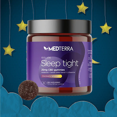 Best Isolate THC-Free CBD Gummies: Medterra Sleep Tight CBD Gummies.