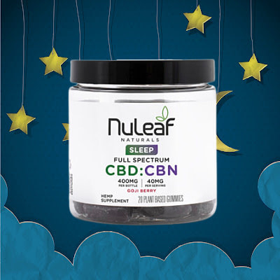 Best High-Potency CBD Gummies: NuLeaf Naturals CBD:CBN 3:1 Full Spectrum Gummy.