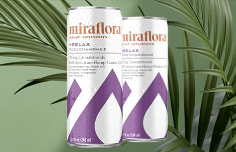 Best CBD Infused Drink, Best CBD Drink For Anxiety: Miraflora Sparkling CBD Beverage + Relax