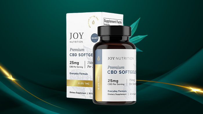 Best Absorption and Boosted Benefits Softgels: Joy Organics Premium Broad Spectrum CBD Softgels.