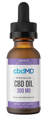 cbdMD CBD Oil Tincture, Premium CBD Oil, 300mg CBD, 10mg CBD Per Serving, Natural Flavor, 1-fluid ounce bottle.