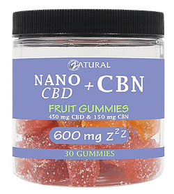 Zatural CBD+CBN Gummies | With Nano CBD, 450mg CBD and 150mg CBN, 30 Fruit Flavored Gummies Per Jar.
