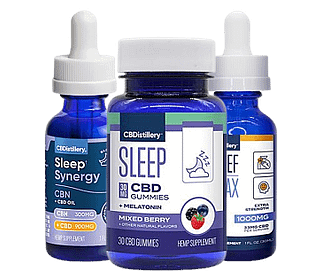 CBDistillery selection of CBD sleep products