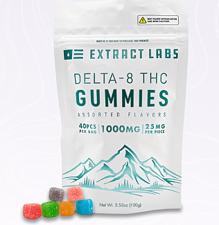 Best Overall, Extract Labs Delta 8 THC Gummy Bears.
