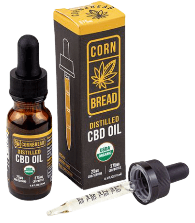 Cornbread Hemp Distilled USDA Organic CBD Oil Cornbread Hemp Distilled USDA Organic CBD Oil, USDA Organic, 25mg CBD, .5mg THC, 1-fluid ounce bottle.