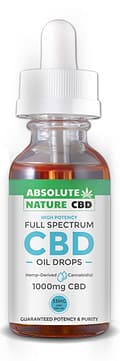 Absolute Nature Full-Spectrum CBD Oil Drops, 1000mg CBD, 1-fluid ounce bottle.