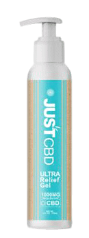JustCBD Ultra Relief CBD Gel, 1000mg hemp derived CBD, Net Wt. 4 FL Oz Pump Bottle.