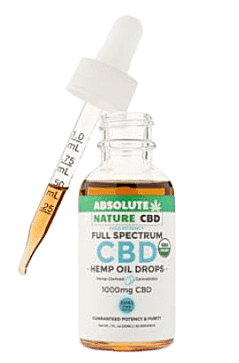 Absolute Nature CBD Full Spectrum CBD Oil, Unflavored CBD Hemp Oil Drops, 1000mg CBD Per Bottle, 330mg CBD Per Serving, Guaranteed Potency & Purity 1-fluid ounce bottle.