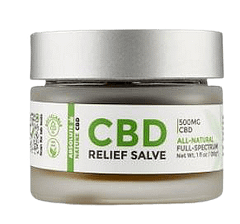 Absolute Nature CBD Relief Salve, all natural Full-Spectrum topical, 500mg CBD per 1-once container.