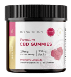 Joy organics CBD gummies in strawberry lemonade