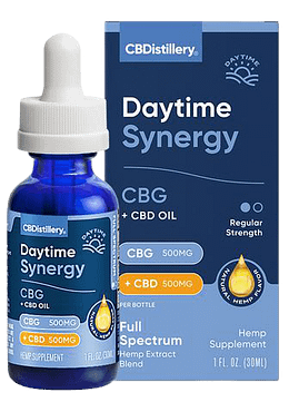 CBDistillery Daytime Synergy CBG + CBD Tincture 1-fluid ounce bottle.