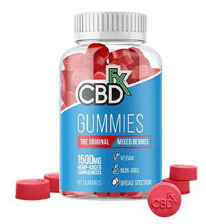 CBDfx CBD Gummy Bears 60 Mixed Berry Flavor Gummies Container