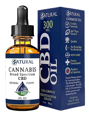 Zatural Broad Spectrum CBD Oil Drops Best CBD oil for pain product image.