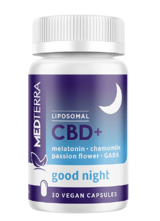 Medterra Liposomal CBD+ Good Morning Capsules & Liposomal (1) Medterra Liposomal CBD+ Good Morning Capsules, Each pill has 25mg of CBD and 30 vegan capsules per container.